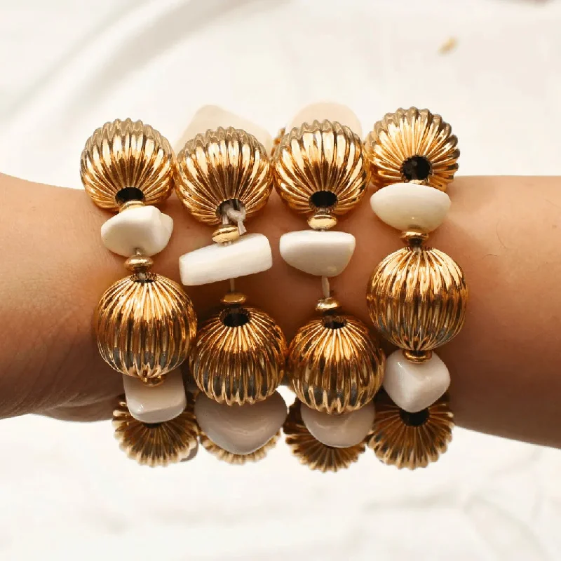 TFC Vortex Ivory Stacked Bracelet (Set of 4)