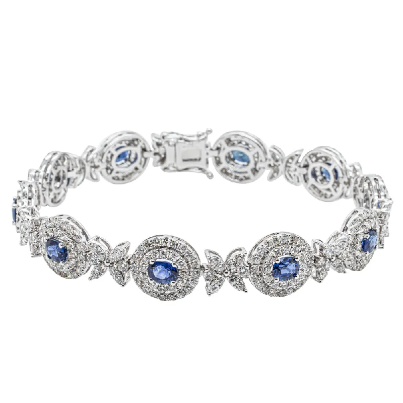 Deja Vu 18ct White Gold 4.11ct Sapphire & Diamond Bracelet