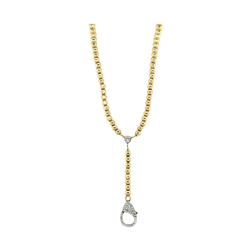 DIAMOND CLASP BALL CHAIN LARIAT