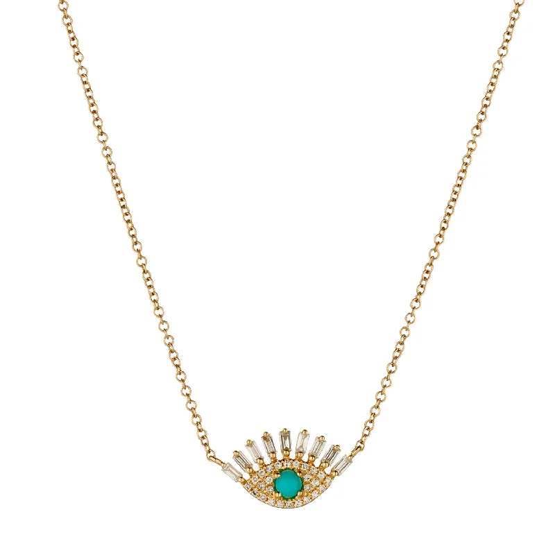 TURQUOISE AND DIAMOND EVIL EYE