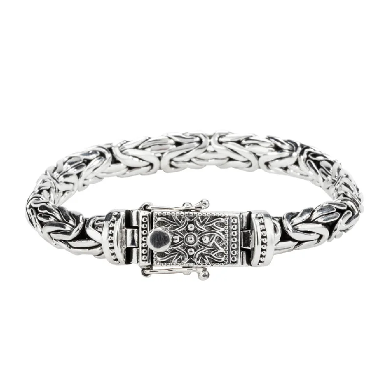 Silver Byzantine Link Dragon Weave Bracelet