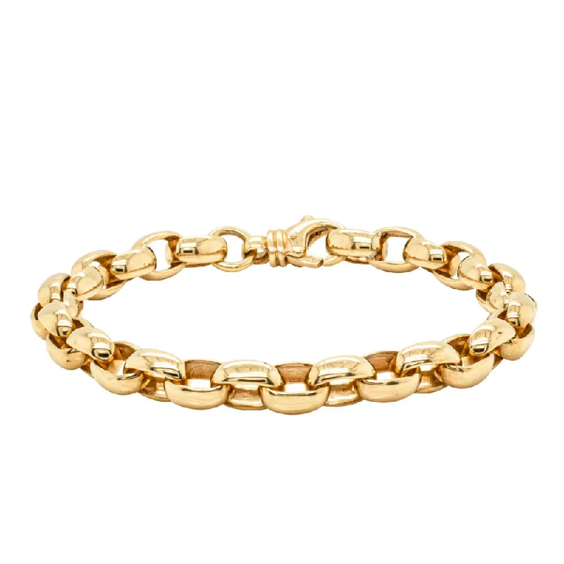 9ct Yellow Gold Oval Belcher Bracelet