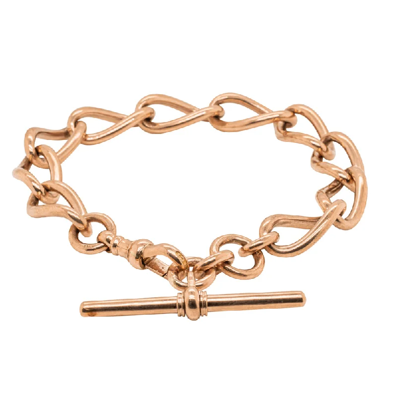 Deja Vu 9ct Rose Gold Curb Fob Bracelet