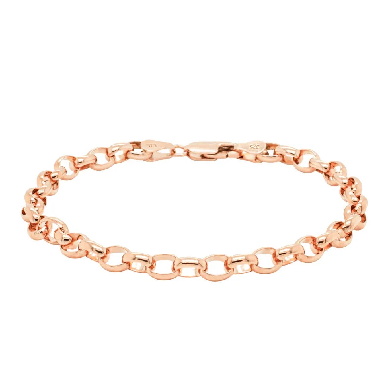 9ct Rose Gold Oval Belcher Bracelet