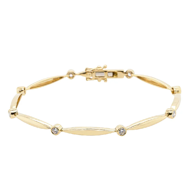 18ct Yellow Gold Diamond Cadenza Bracelet