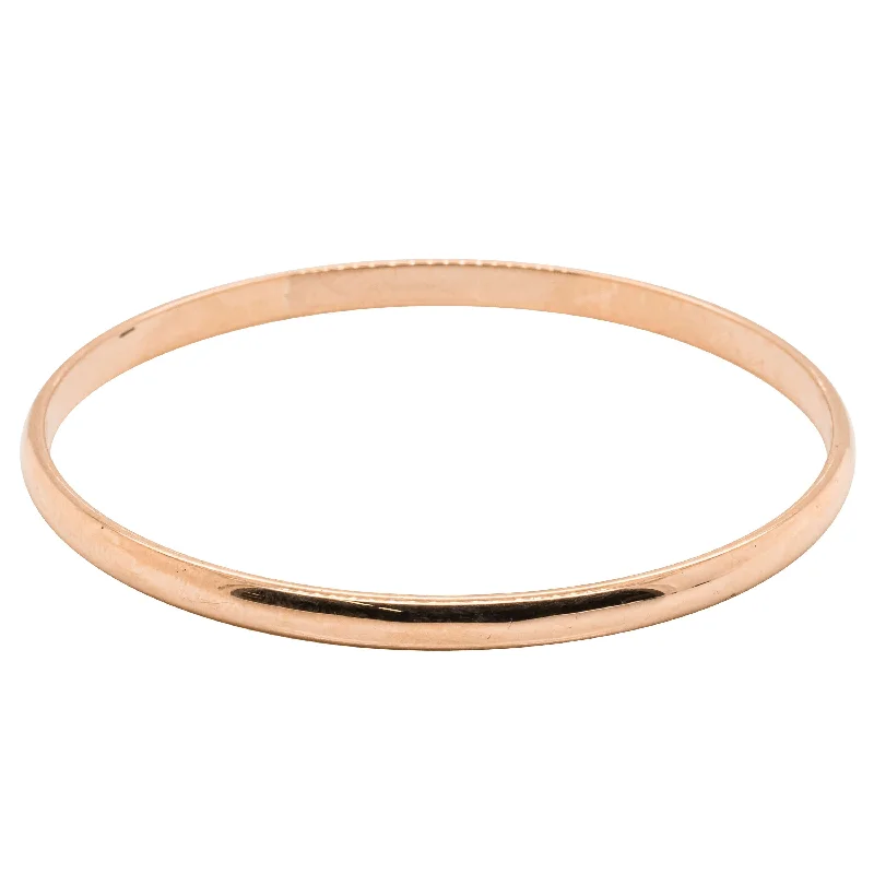 Deja Vu 9ct Rose Gold Solid Bangle