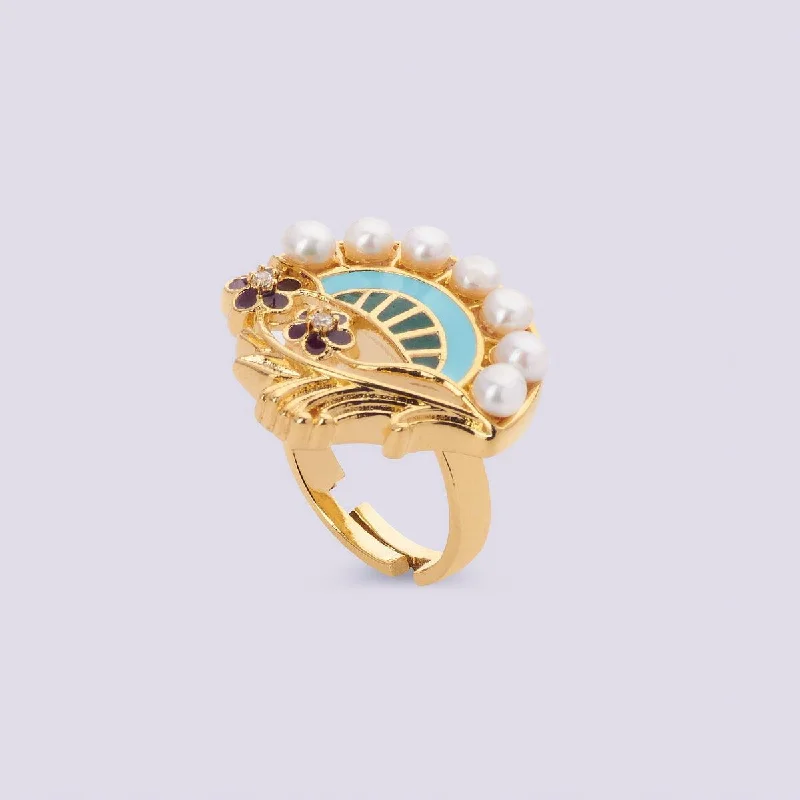 Zenia Enamel Metallic Ring