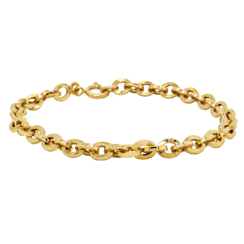 Deja Vu 18ct Yellow Gold Hollow Link Bracelet