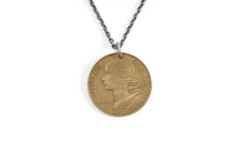 #077 - Necklace Vintage Coin - Franc