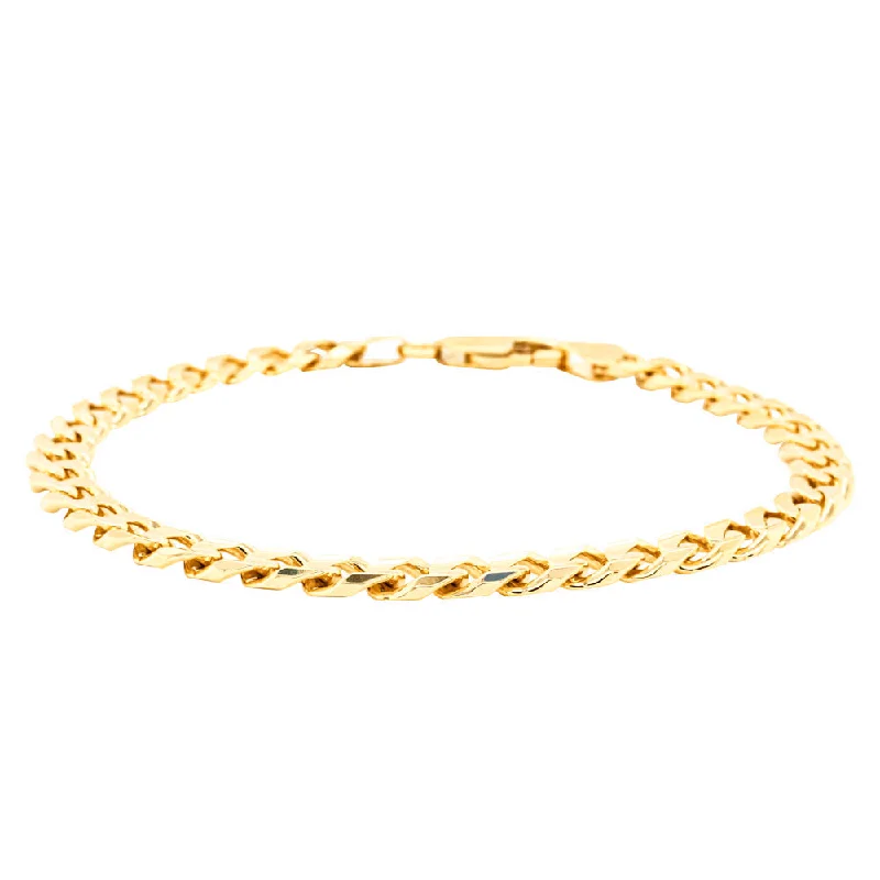 9ct Yellow Gold Concave Bevel Curb Bracelet