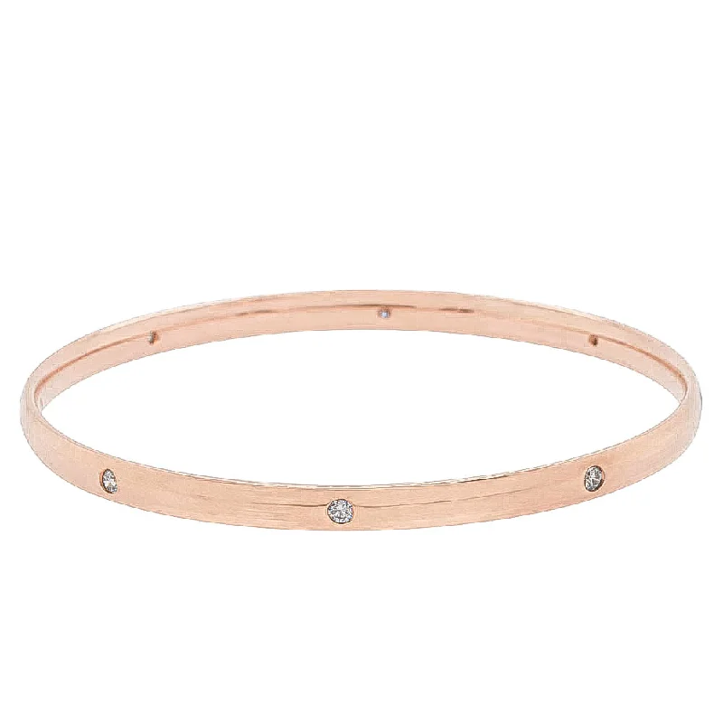 9ct Rose Gold Diamond Lucky Bangle