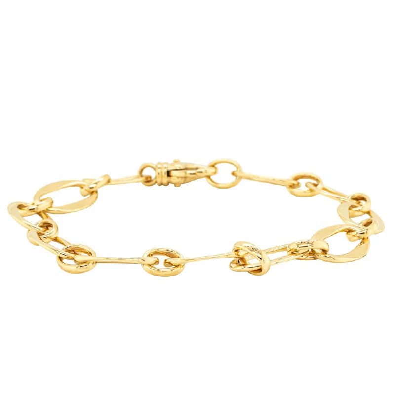 9ct Yellow Gold Modern Oval Link Bracelet