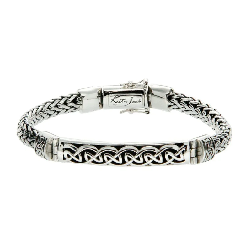 Silver Dragon Weave Eternity Bar Bracelet