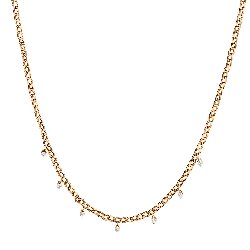 DIAMOND SPRINKLE CURB LINK NECKLACE