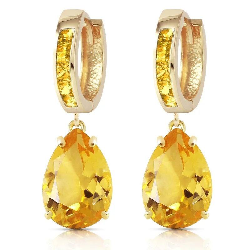 13.2 Carat 14K Solid Gold Dramatique Citrine Earrings