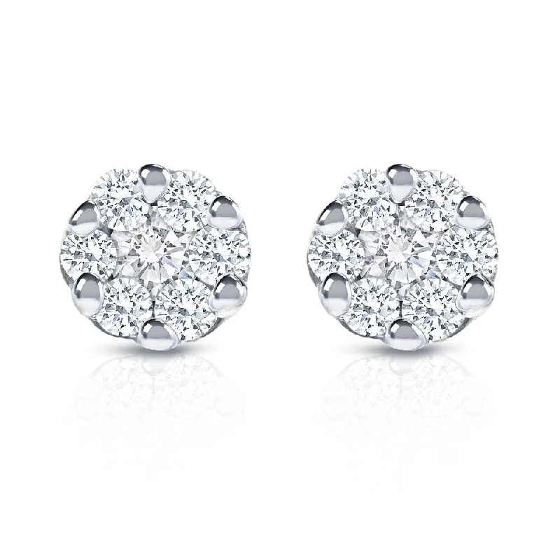 Auriya 14k White Gold 1/4ct TDW Diamond Composite Stud Earrings