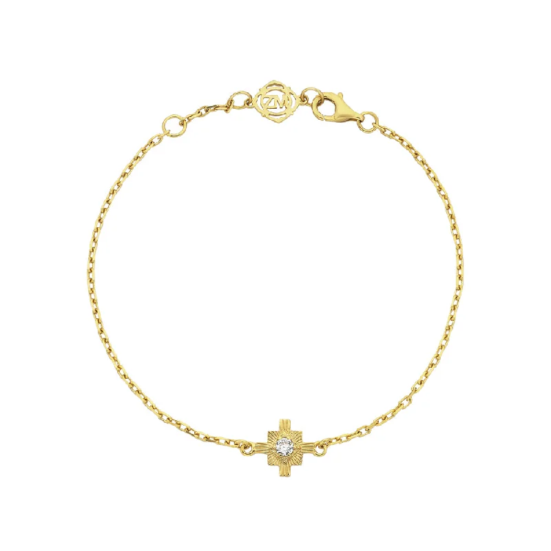 Zoe & Morgan Inka Bracelet - Gold Plated & White Zircon