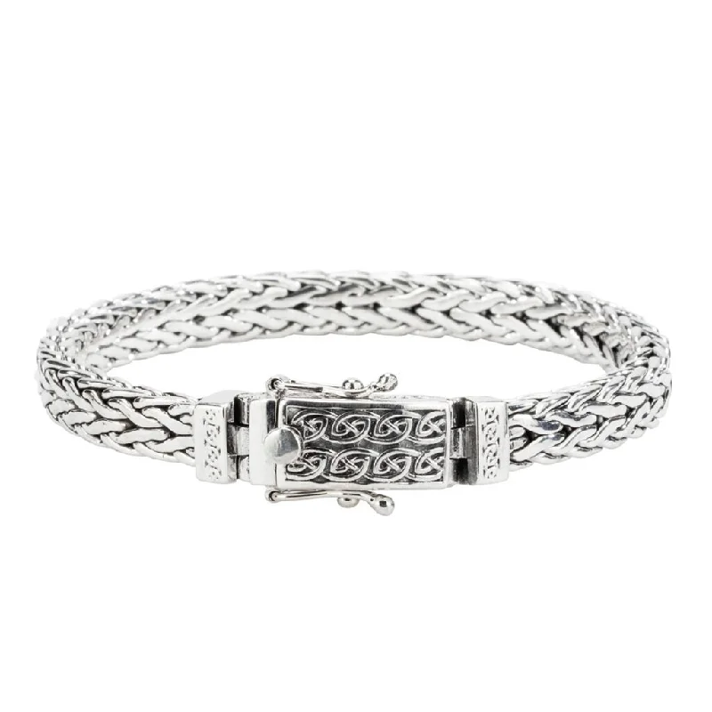 Silver Celtic Square Dragon Weave Bracelet