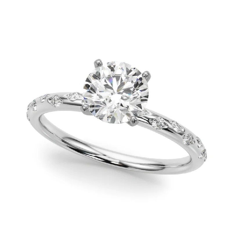 14K Inset Diamond Band Engagement Ring