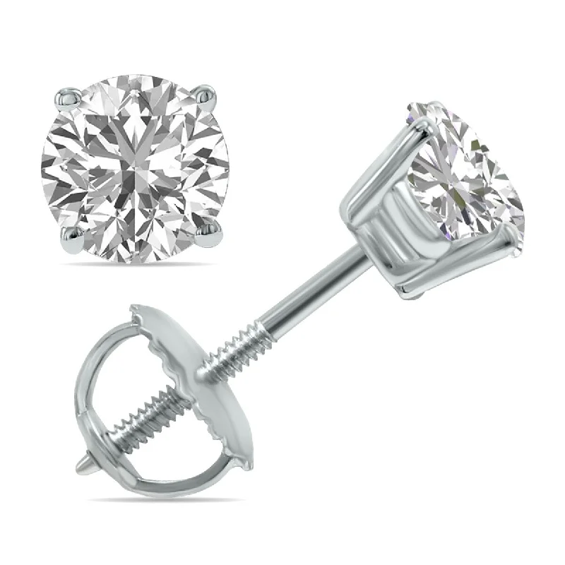 Marquee Lab Grown 1.25 Carat Total Weight Diamond Solitaire Earrings in 14K White Gold