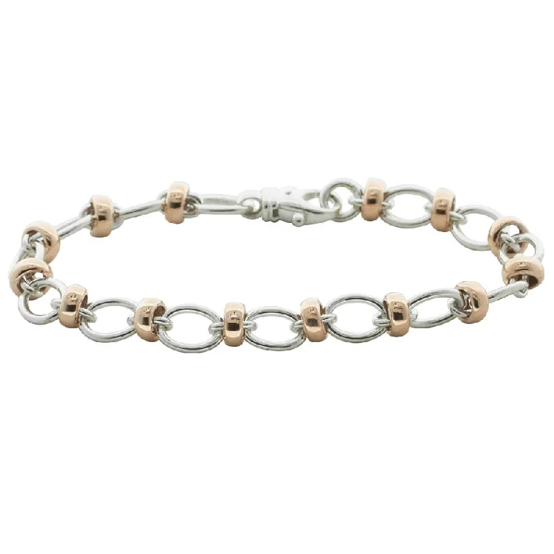 9ct Rose Gold & Sterling Silver Belcher Bracelet