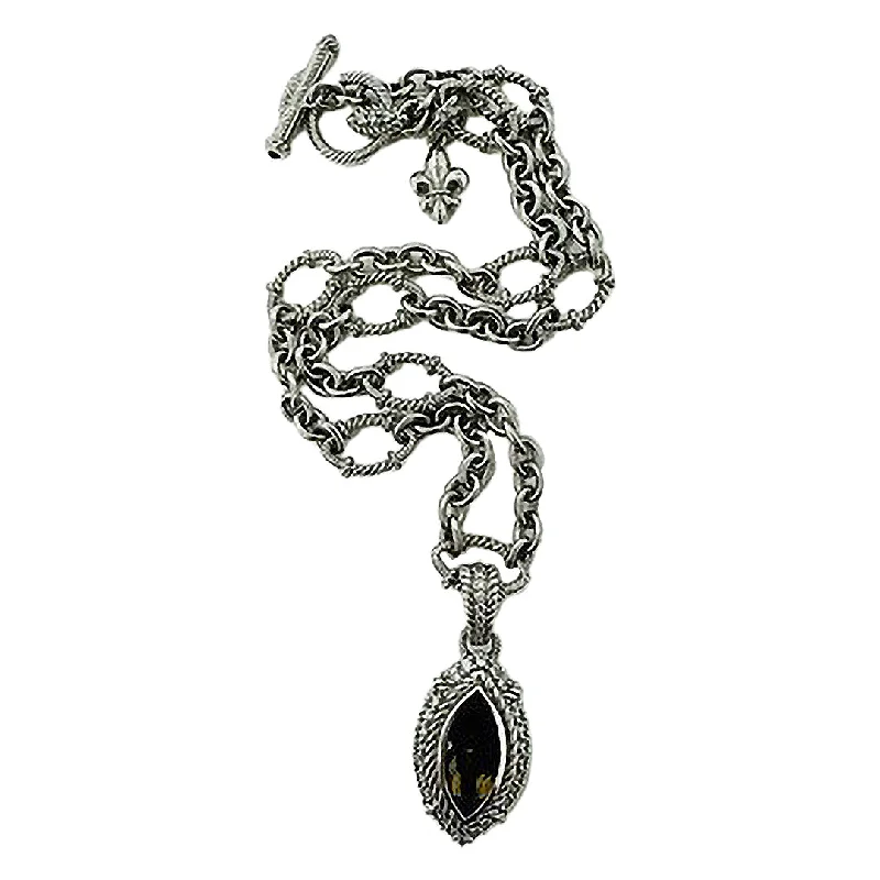 Judith Ripka Oval Link Chain Necklace with Citrine Pendant