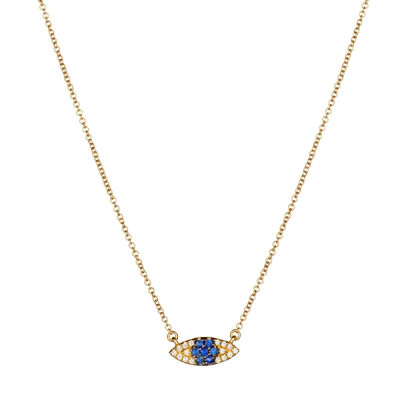 SAPPHIRE & DIAMOND EVIL EYE NECKLACE