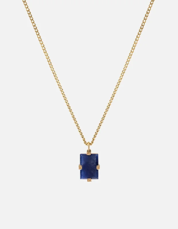 Lennox Blue Sodalite Necklace, Gold Vermeil