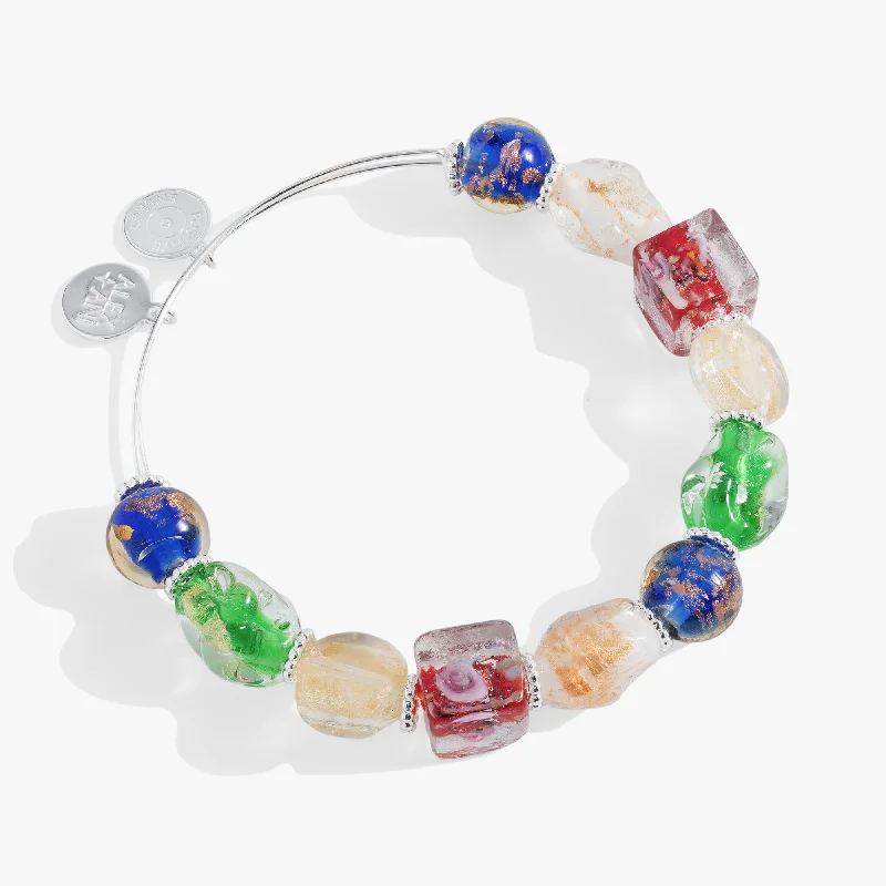 Murano Beads Silver Beaded Bangle