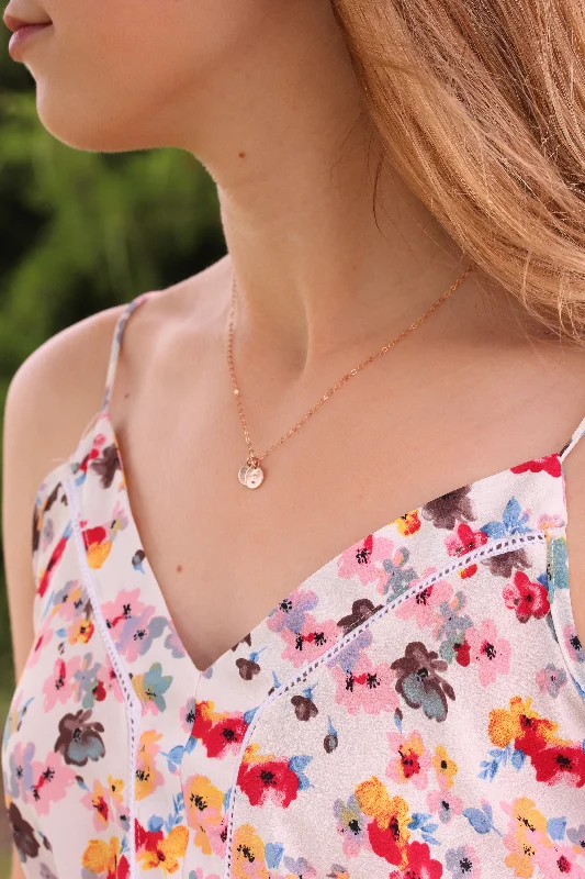 tiny initials necklace { rose gold }