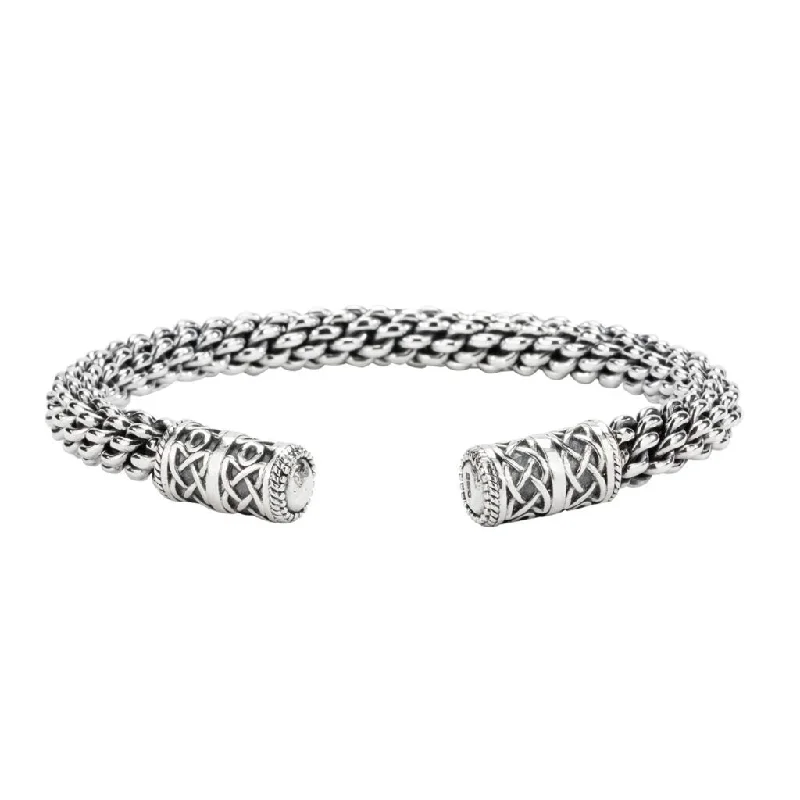 Silver Celtic Flexible Heavy Torc  Bangle