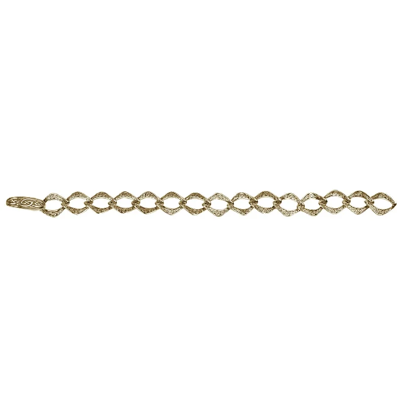 10k Gold Celtic Knot Link Bracelet -7.25"