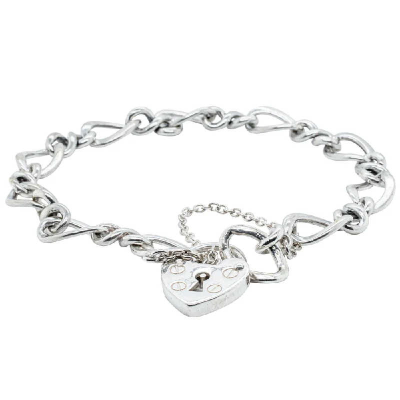 Deja Vu Sterling Silver Figaro Bracelet