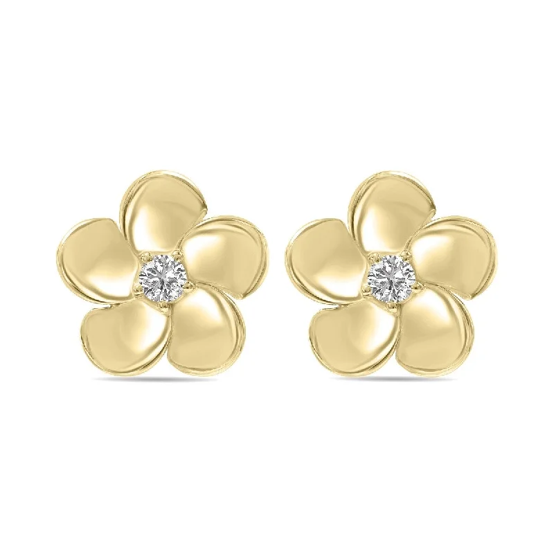 Marquee 1/3 CTW Lab Grown Diamond Flower Stud Earrings in 10K Yellow Gold (F-G Color, VS1- VS2 Clarity