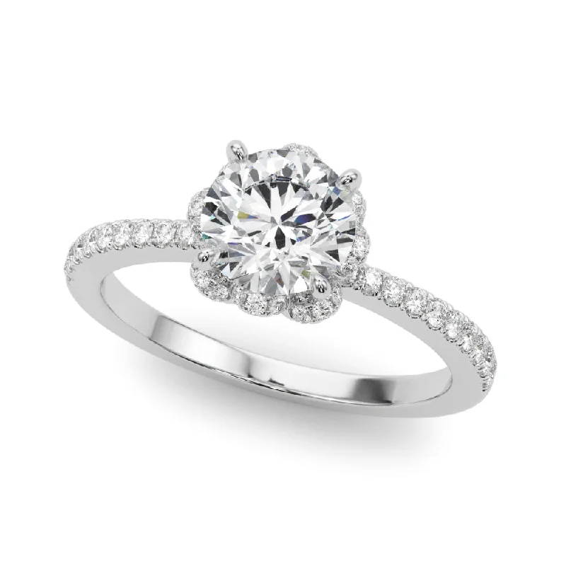 14K Halo Engagement Ring