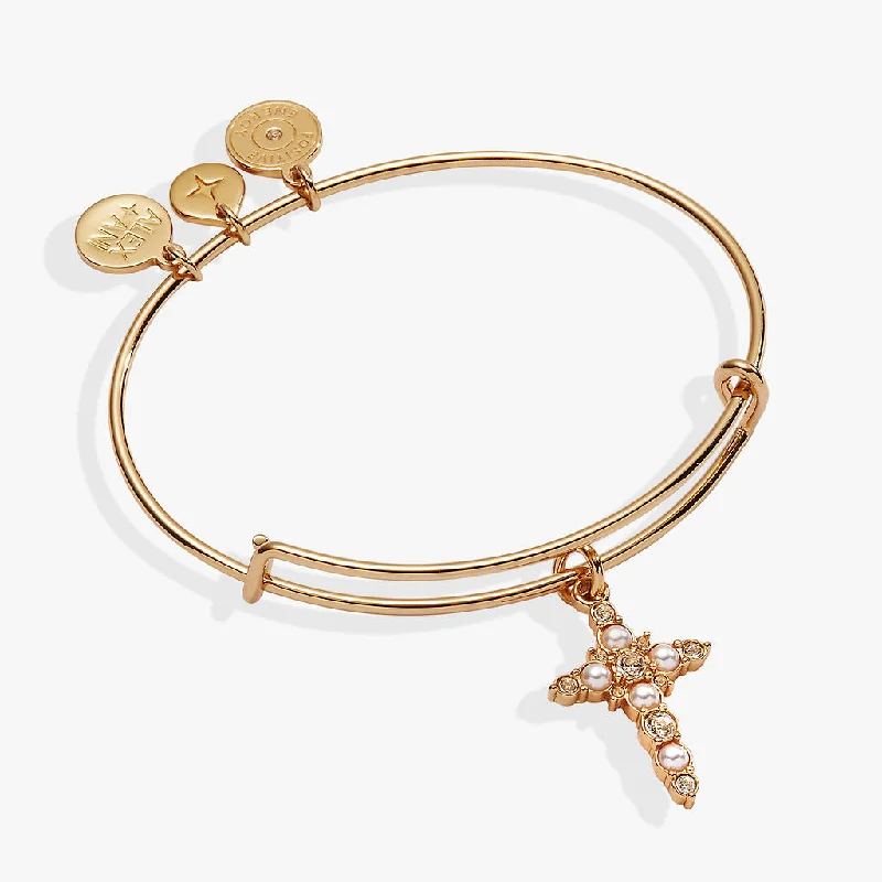 Divine Guides Pearl Cross Bangle