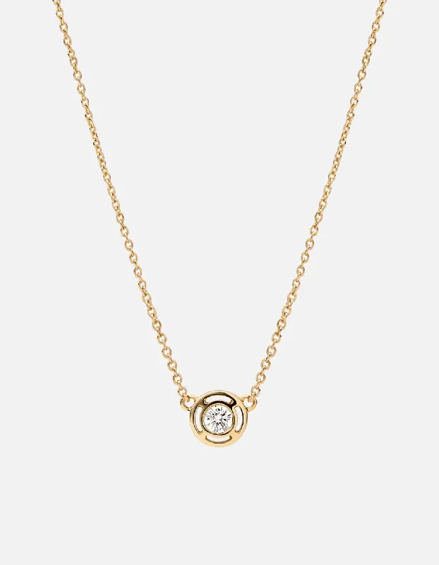 Luna Necklace, 14K Gold/Diamond