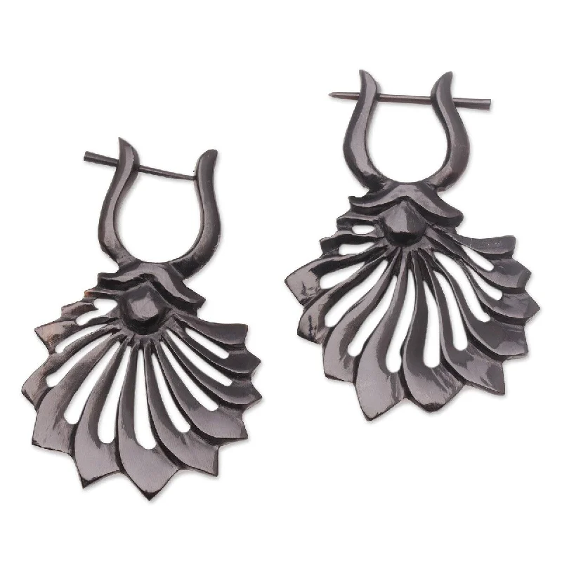 NOVICA Open Petals, Horn drop earrings - 2*0.2