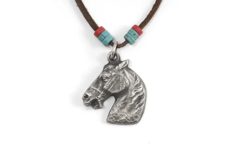 #054 - Necklace Horse with leather cord