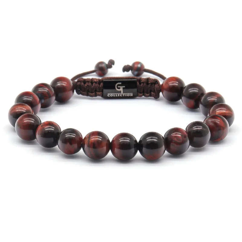 Men's RED TIGER EYE Beaded Bracelet