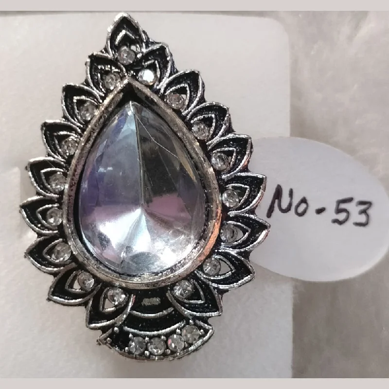 Khushboo Jewellers Oxidised Plated Crystal Stone Ring