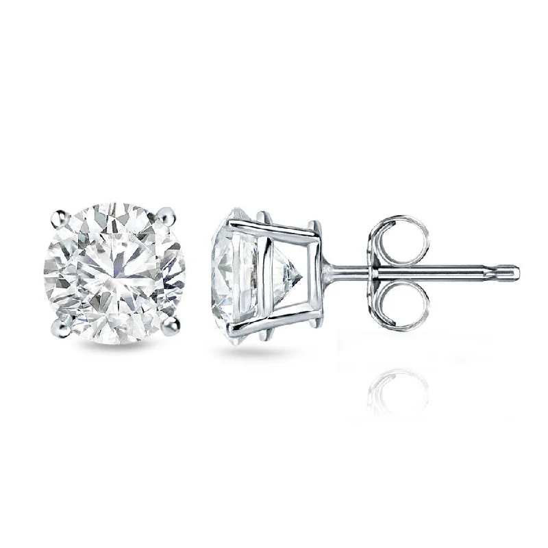 14k Gold Round 1 1/4ct TW Clarity Enhanced Diamond Stud Earrings (G-H, I2-I3)