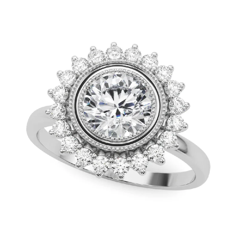 14K Bezel Set Diamond Engagement Ring