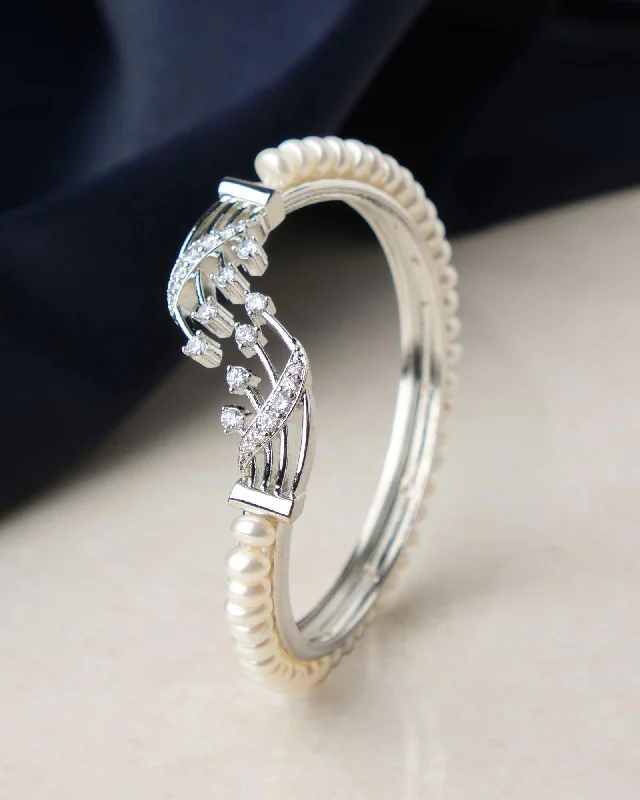 Trendy Stone Studded Pearl Bangle