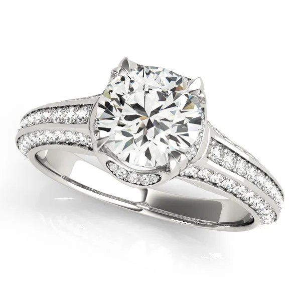 14K Engagement Ring Pave