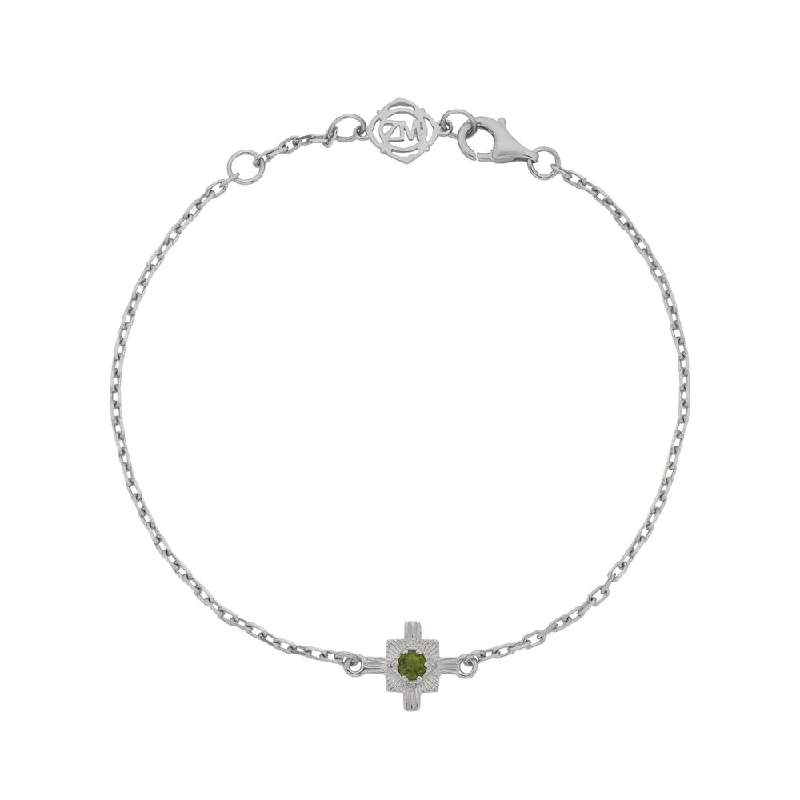 Zoe & Morgan Inka Bracelet - Sterling Silver & Chrome Diopside