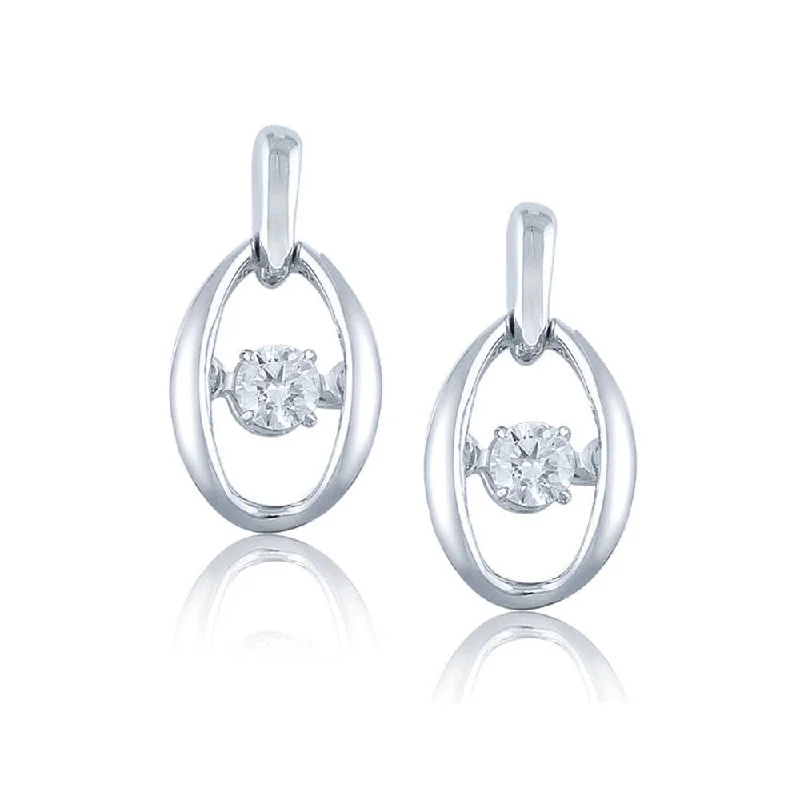 Auriya 14k White Gold 1/5ct TDW Dancing Stone Moving Diamond Earrings (H-I, I1-I2)