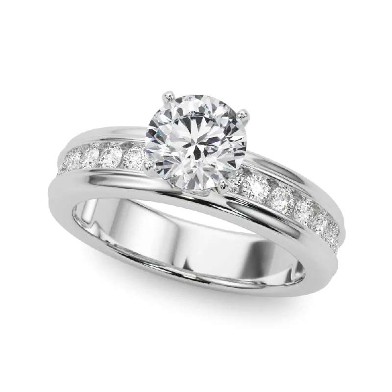 14K Channel Set Engagement Ring