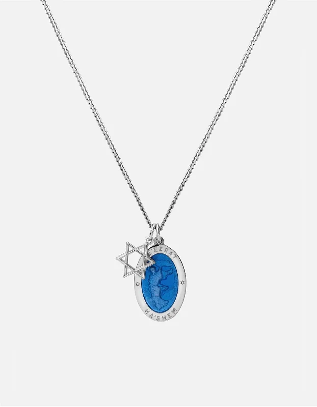 Prophet Necklace, Sterling Silver/Blue