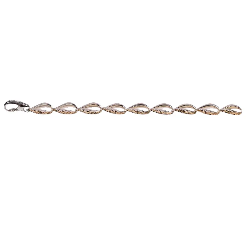 Silver and 10k Yellow Gold Eternity Knot Link Bracelet